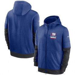 New York Giants Nike Royal Sideline Impact Lockup Performance Full-Zip Hoodie