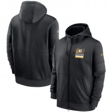 Pittsburgh Steelers Nike Black Sideline Impact Lockup Performance Full-Zip Hoodie