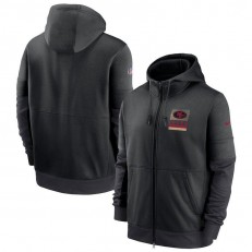 San Francisco 49ers Nike Black Sideline Impact Lockup Performance Full-Zip Hoodie