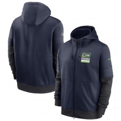 Seattle Seahawks Nike College Navy Sideline Impact Lockup Performance Full-Zip Hoodie