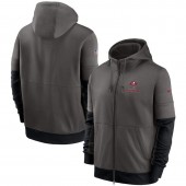 Tampa Bay Buccaneers Nike Pewter Sideline Impact Lockup Performance Full-Zip Hoodie