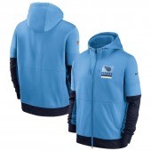Tennessee Titans Nike Light Blue Sideline Impact Lockup Performance Full-Zip Hoodie