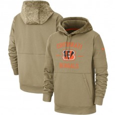 Cincinnati Bengals Nike Tan 2019 Salute to Service Sideline Therma Pullover Hoodie