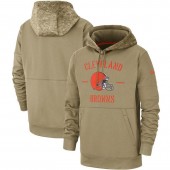 Cleveland Browns Nike Tan 2019 Salute to Service Sideline Therma Pullover Hoodie