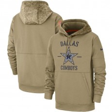 Dallas Cowboys Nike Tan 2019 Salute to Service Sideline Therma Pullover Hoodie