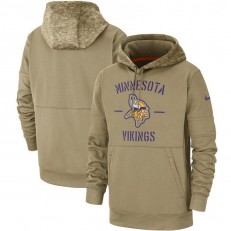 Minnesota Vikings Nike Tan 2019 Salute to Service Sideline Therma Pullover Hoodie