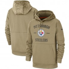 Pittsburgh Steelers Nike Tan 2019 Salute to Service Sideline Therma Pullover Hoodie
