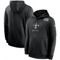 Nike New Orleans Saints Black Crucial Catch Sideline Performance Pullover Hoodie