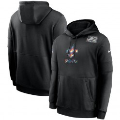 Nike New Orleans Saints Black Crucial Catch Sideline Performance Pullover Hoodie
