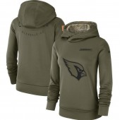 Arizona Cardinals Nike Women Salute to Service Team Logo Performance Pullover Hoodie - Olive