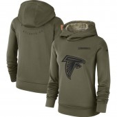 Atlanta Falcons Nike Women Salute to Service Team Logo Performance Pullover Hoodie - Olive