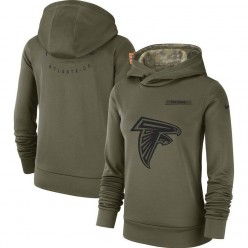 Atlanta Falcons Nike Women Salute to Service Team Logo Performance Pullover Hoodie - Olive