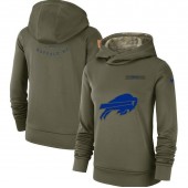 Buffalo Bills Nike Women Salute to Service Team Logo Performance Pullover Hoodie - Olive