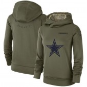 Dallas Cowboys Nike Women Salute to Service Team Logo Performance Pullover Hoodie - Olive