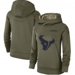 Houston Texans Nike Women Salute to Service Team Logo Performance Pullover Hoodie - Olive