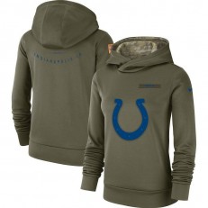Indianapolis Colts Nike Women Salute to Service Team Logo Performance Pullover Hoodie - Olive