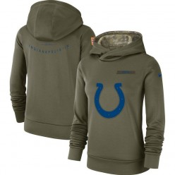 Indianapolis Colts Nike Women Salute to Service Team Logo Performance Pullover Hoodie - Olive