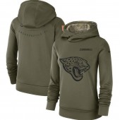 Jacksonville Jaguars Nike Women Salute to Service Team Logo Performance Pullover Hoodie - Olive