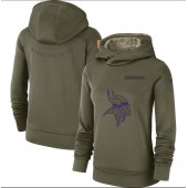 Minnesota Vikings Nike Women Salute to Service Team Logo Performance Pullover Hoodie - Olive