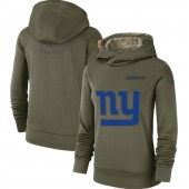 New York Giants Nike Women Salute to Service Team Logo Performance Pullover Hoodie - Olive