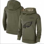 Philadelphia Eagles Nike Women Salute to Service Team Logo Performance Pullover Hoodie - Olive