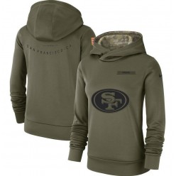 San Francisco 49ers Nike Women Salute to Service Team Logo Performance Pullover Hoodie - Olive