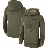 Tampa Bay Buccaneers Nike Women Salute to Service Team Logo Performance Pullover Hoodie - Olive