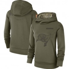 Tampa Bay Buccaneers Nike Women Salute to Service Team Logo Performance Pullover Hoodie - Olive