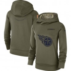 Tennessee Titans Nike Women Salute to Service Team Logo Performance Pullover Hoodie - Olive