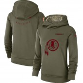 Washington Redskins Nike Women Salute to Service Team Logo Performance Pullover Hoodie - Olive