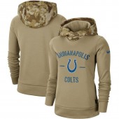 Women Indianapolis Colts Nike Khaki 2019 Salute to Service Therma Pullover Hoodie