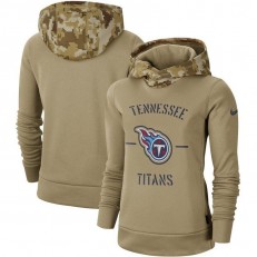 Women Tennessee Titans Nike Khaki 2019 Salute to Service Therma Pullover Hoodie