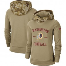 Women Washington Redskins Nike Khaki 2019 Salute to Service Therma Pullover Hoodie