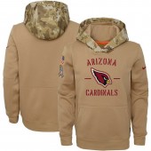 Youth Arizona Cardinals Nike Khaki 2019 Salute to Service Therma Pullover Hoodie