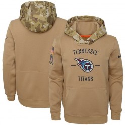 Youth Tennessee Titans Nike Khaki 2019 Salute to Service Therma Pullover Hoodie
