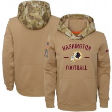 Youth Washington Redskins Nike Khaki 2019 Salute to Service Therma Pullover Hoodie