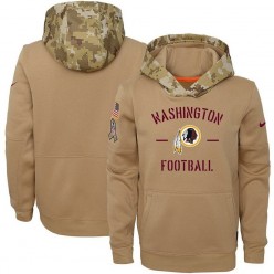 Youth Washington Redskins Nike Khaki 2019 Salute to Service Therma Pullover Hoodie