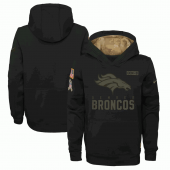 Denver Broncos Nike Black 2020 Salute to Service Sideline Performance Pullover Youth Hoodie