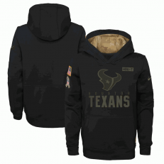 Houston Texans Nike Black 2020 Salute to Service Sideline Performance Pullover Youth Hoodie