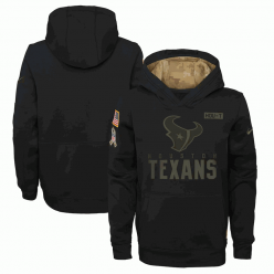 Houston Texans Nike Black 2020 Salute to Service Sideline Performance Pullover Youth Hoodie