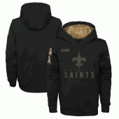 New Orleans Saints Nike Black 2020 Salute to Service Sideline Performance Pullover Youth Hoodie