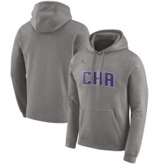 Charlotte Hornets Jordan Brand 2019-2020 City Edition Club Pullover Hoodie - Heather Gray