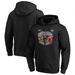 San Francisco 49ers vs. Kansas City Chiefs NFL Pro Line by Fanatics Branded Super Bowl LIV Dueling Forward Progress Pullover Hoodie &ndash; Black