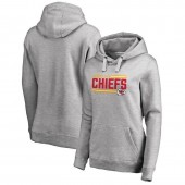 Kansas City Chiefs NFL Pro Line by Fanatics Branded Women Iconic Collection On Side Stripe Plus Size Pullover Hoodie - Ash