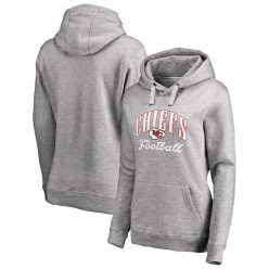 Kansas City Chiefs NFL Pro Line by Fanatics Branded Women Victory Script Plus Size Pullover Hoodie - Heathered Gray