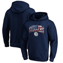 NFL Pro Line by Fanatics Branded Pittsburgh Steelers Navy Banner Wave Pullover Hoodie