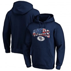 NFL Pro Line by Fanatics Branded San Francisco 49ers Navy Banner Wave Pullover Hoodie.
