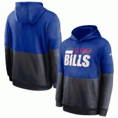 Buffalo Bills Nike Royal Gray Sideline Impact Lockup Performance Pullover Hoodie