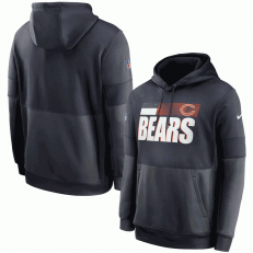 Chicago Bears Nike Black Gray Sideline Impact Lockup Performance Pullover Hoodie