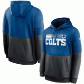 Indianapolis Colts Nike Blue Gray Sideline Impact Lockup Performance Pullover Hoodie